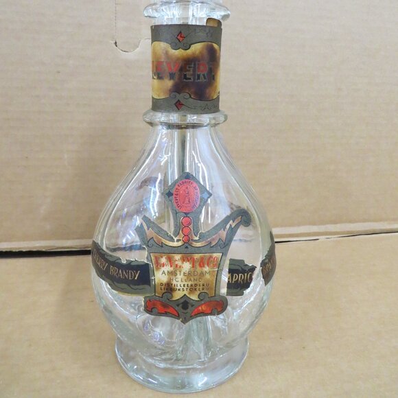 Vintage 4 Chamber Liquor Decanter Clear Glass Bottle Barware Levert & Co  11" - Picture 1 of 9